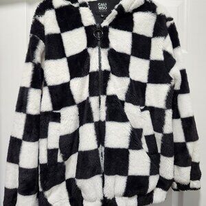 Cali1850 Los Angeles Printed Faux Sherling Hoodie